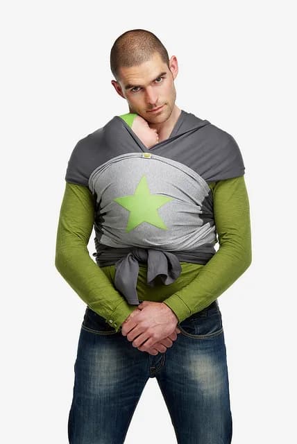 ByKay Draagdoek Design Antraciet Grijs Melee Ster Appelgrooen
